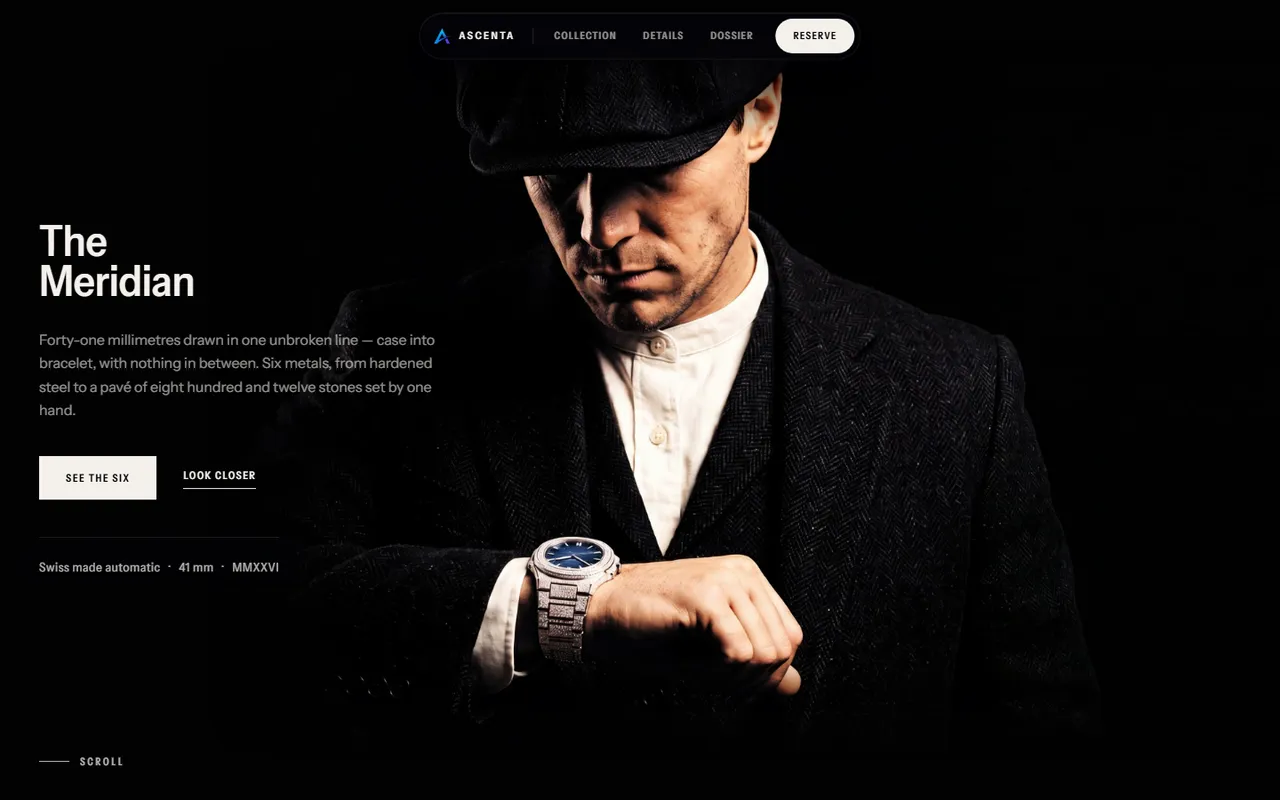 Meridian concept site: a watch read on the wrist